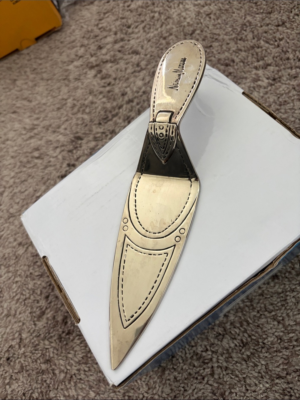Vintage Neiman Marcus Silver Plated Decorative Shoe Pie Server